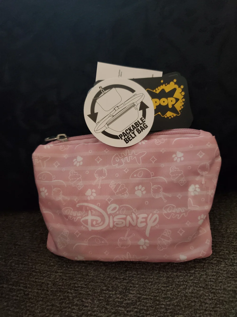 Disney Pink 'My Cat' Convertable Waist/crossbody Bag with Playful Graphics